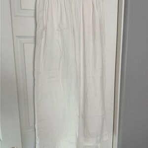 Abercrombie & Fitch White Linen Wide Leg Pants
